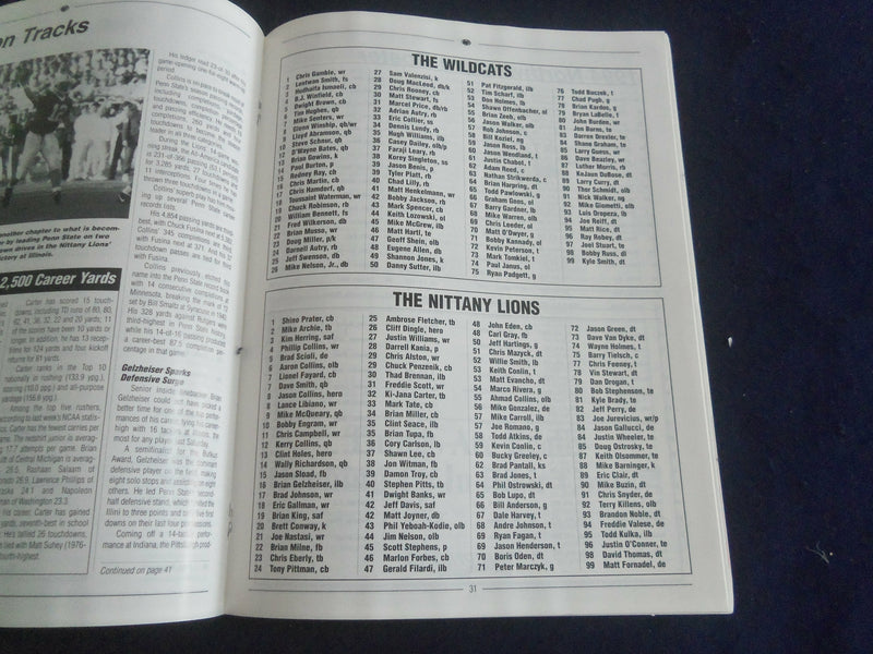 1994 NOV 19 FOOTBALL PROGRAM - PENN STATE UNIV VS NORTHWESTERN UNIV - SP 1215T
