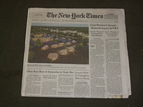 2018 SEPTEMBER 19 NEW YORK TIMES - CHRISTINE BLASEY FORD DEMANDS FBI INQUIRY