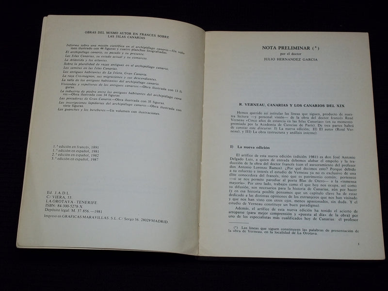 1987 CINCO ANOS DE ESTANCIA EN LAS ISLAS CANARIAS SOFTCOVER BOOK - J 7139