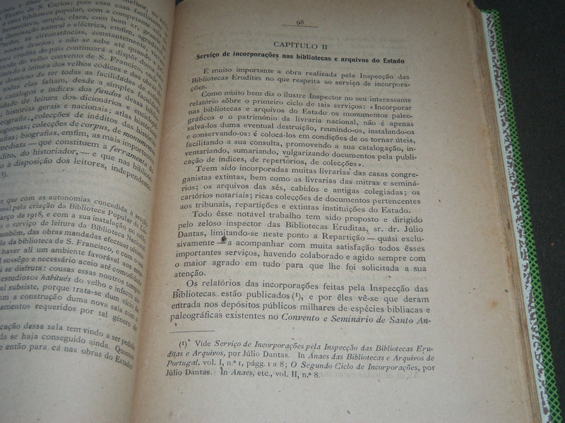 1920 OS SERVICES DAS BIBLIOTECAS DO ESTADO EM PORTUGAL PORTUGUESE BOOK - KD 4052