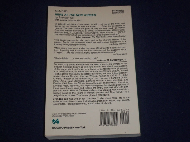 1997 HERE AT THE NEW YORKER BOOK BY BRENDAN GILL AUTHOR INSCRIBED - KD 2569
