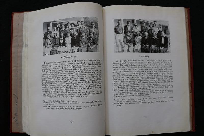 1937 EL CHASQUI CHINO HIGH SCHOOL YEARBOOK - CHINO, CALIFORNIA - YB 3510