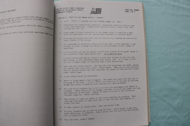 1959-1966 U.S. POWER SQUADRONS - SEAMSANSHIP PILOTING COURSE - LOT OF 4 - O 3936