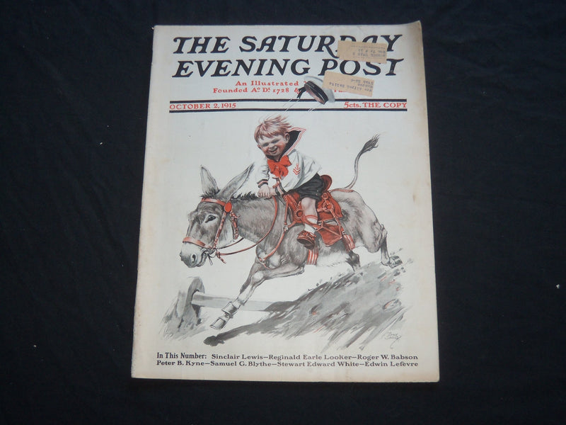1915 OCTOBER 2 THE SATURDAY EVENING POST MAGAZINE - ILLUSTRATED COVER - SP 670
