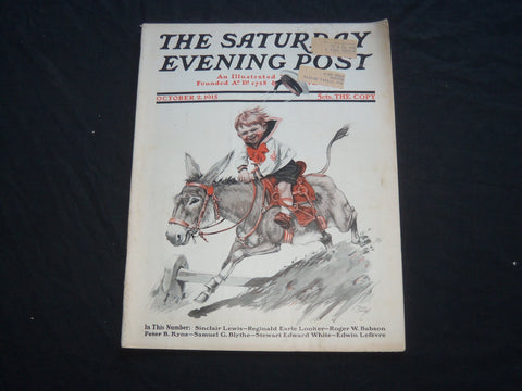 1915 OCTOBER 2 THE SATURDAY EVENING POST MAGAZINE - ILLUSTRATED COVER - SP 670