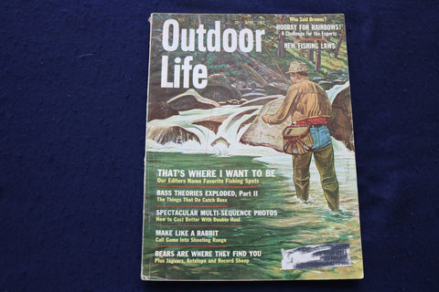 1962 APRIL OUTDOOR LIFE MAGAZINE - FISHING, HUNTING, CAMPING - E 9058