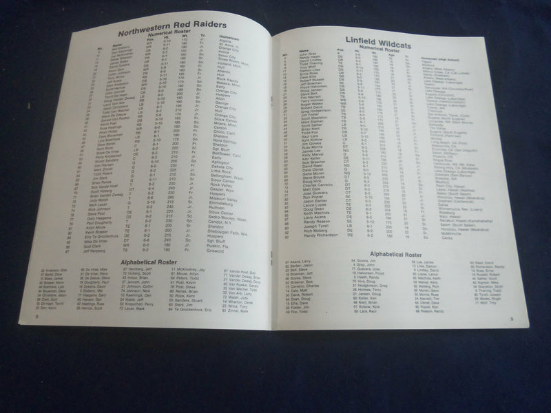 1984 DEC 8 NAIA DIVISION II CHAM. PROGRAM - NORTHWESTERN VS. LINFIELD - ST 6362G