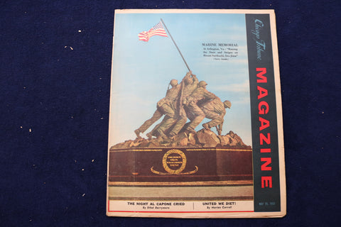 1955 MAY 29 CHICAGO TRIBUNE MAGAZINE - IWO JIMA MARINE MEMORIAL COVER - E 22206