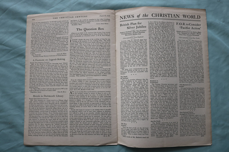 1934 AUGUST 22 THE CHRISTIAN CENTURY JOURNAL - K 2508