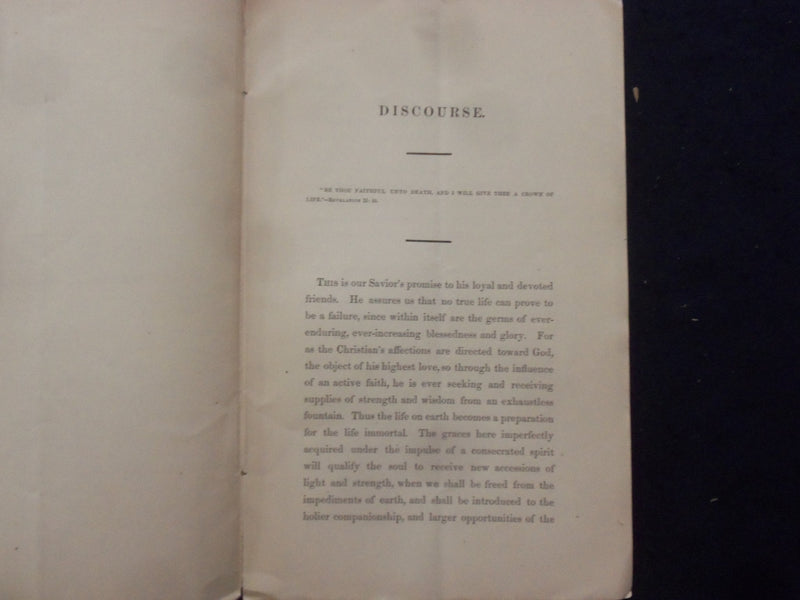 1871 REV. EZRA STILES GANNETT DISCOURSE SOFTCOVER BOOKLET - K 248