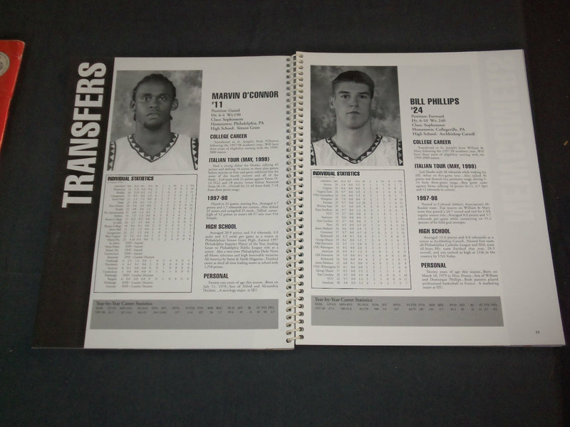 1987 & 1999 ST. JOSEPH'S UNIVERSITY BASKETBALL MEDIA GUIDES - LOT OF 2 - O 3095