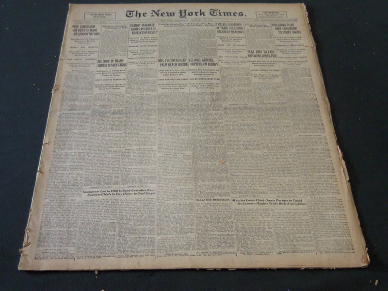1925 FEBRUARY 25 NEW YORK TIMES - MRS. FULTON BAGLEY PALM BEACH SUICIDE- NT 5448