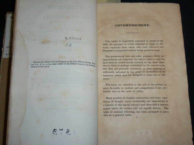 1833 QUAKERISM NOT CHRISTIANITY SAMUEL COX HARDCOVER BOOK - KD 6614