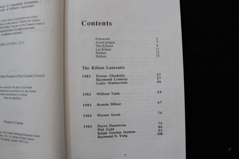 1990 IN CELEBRATION OF CANADIAN SCIENTISTS HARDCOVER BOOK - KD 9793