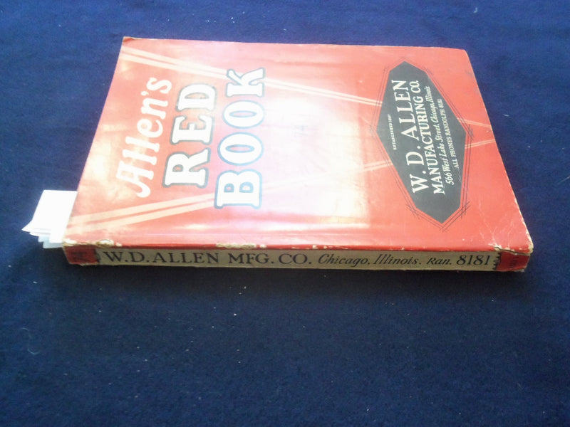 1931 W. D. ALLEN MANUFACTURING CO. RED BOOK CATALOG - CHICAGO, ILLINOIS - J 9346