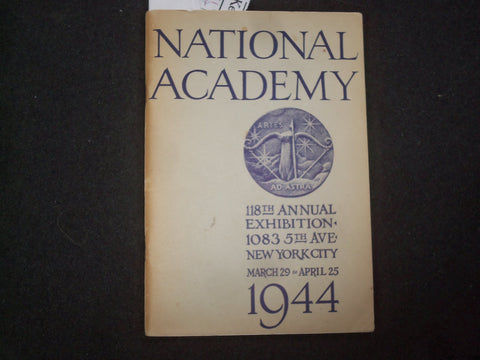 1944 NATIONAL ACADEMY 118TH ANNUAL EXHIBITION SOFTCOVER BOOK - NYC - J 9946