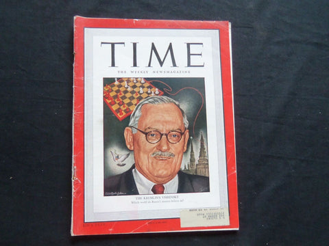 1947 SEPTEMBER 29 TIME MAGAZINE - THE KREMLIN'S ANDREI Y. VISHINSKY - T 1090