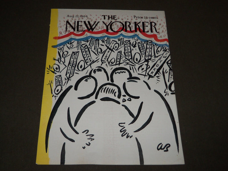 1964 AUGUST 22 NEW YORKER MAGAZINE FRONT COVER ONLY - GREAT ART FOR FRAMING