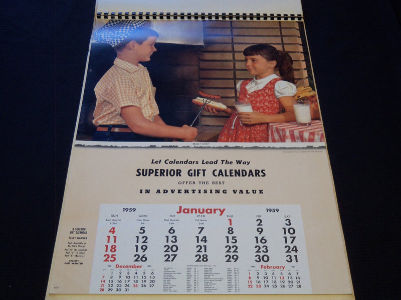 1959 SUPERIOR GIFT LINE HANGERS CALENDAR SALESMAN SAMPLE SHEETS BOOK - C 9