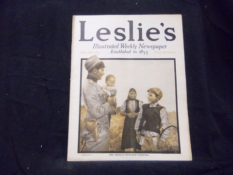 1915 DEC 9 LESLIE'S WEEKLY MAGAZINE - THE SERVIAN OFFICER'S FAREWELL - ST 1352