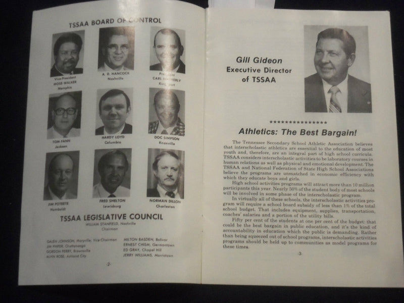 1983 TSSAA STATE BASKETBALL TOURNAMENT PROGRAMS - LOT OF 2 - J 5864