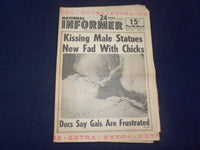1965 JAN 17 NATIONAL INFORMER NEWSPAPER - KISSING MALE STATUES NEW FAD - NP 6913