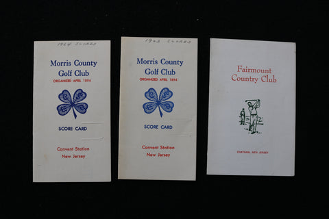 1963-1964 MORRIS AND FAIRMOUNT COUNTRY CLUB GOLF SCORECARDS - LOT OF 3 - K 1968