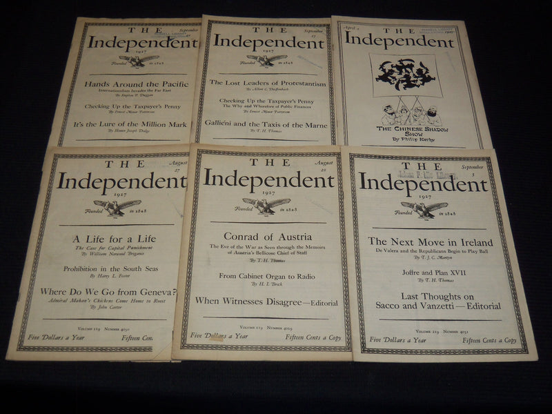 1927 THE INDEPENDENT WEEKLY MAGAZINE LOT OF 42 ISSUES - ARTICLES & ADS - WR 708
