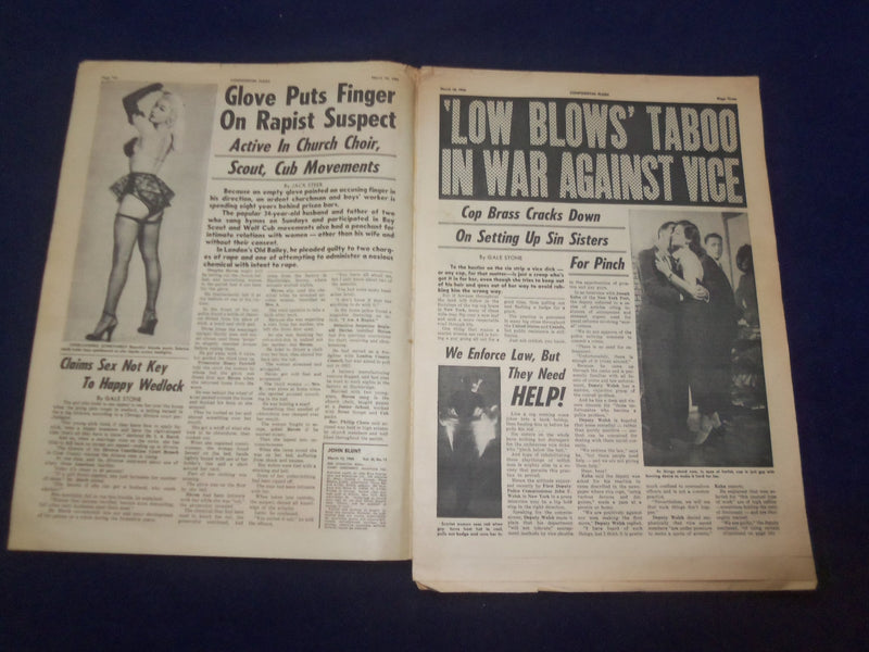1966 MARCH 12 FLASH NEWSPAPER - COPS CAN'T PLAY TRICKS ON PROSTIES - NP 6962