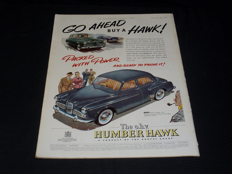 1955 FEBRUARY 26 ILLUSTRATED LONDON NEWS MAGAZINE NICE COVERS & ADS - E 4277