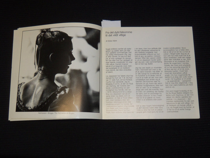 1979 LIS JEPPESEN PORTRAET AF EN DANSERINDE BOOK BY ERIK JERICHAU - J 9558
