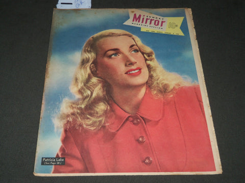 1950 JANUARY 8 NY SUNDAY MIRROR MAGAZINE SECTION - PATRICIA LAKE COVER - J 2888