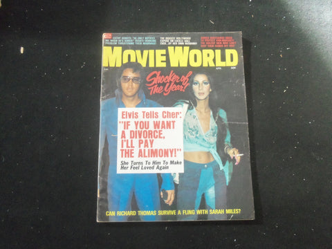 1974 APRIL MOVIE WORLD MAGAZINE - ELVIS PRESLEY & CHER COVER - SP 1521U