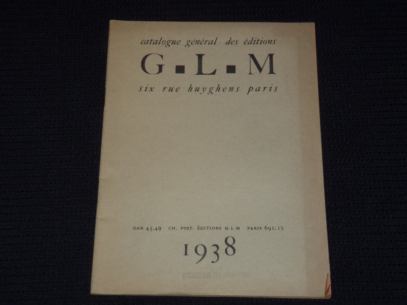 1938 CATALOGUE GENERAL DES EDITIONS G. L. M. - PARIS - FRENCH - J 7964