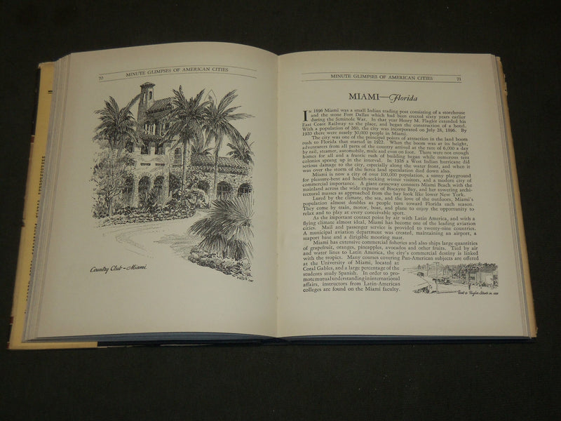 1933 MINUTE GLIMPSES OF AMERICAN CITIES BOOK BY HERBERT S. KATES - KD 6252