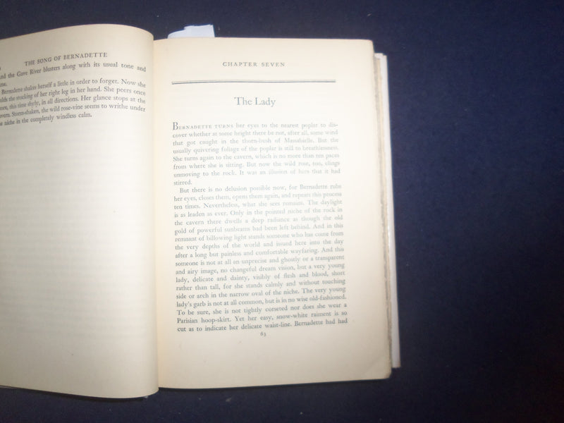 1942 THE SONG OF BERNADETTE HARDCOVER BOOK BY FRANZ WERFEL- KD 8172