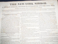 1832-1833 THE NEW YORK MIRROR NEWSPAPER LOT OF 19 - NICE ARTICLES - NP 1510