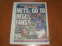 2021 AUGUST 30 NEW YORK DAILY NEWS NEWSPAPER - JAVIER BAEZ THUMBS DOWN METS FANS