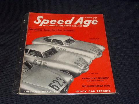 1952 AUGUST SPEED AGE MAGAZINE - NICE RACING FRONT COVER - E 2004