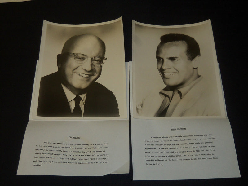 1960'S 8 X 10 PUBLICITY PHOTOS LOT OF 5 - KELLY - BERNSTEIN -BELAFONTE- J 5519