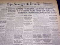 1936 JAN 7 NEW YORK TIMES - SUPREME COURT FINDS AAA UNCONSTITUTIONAL - NT 2138