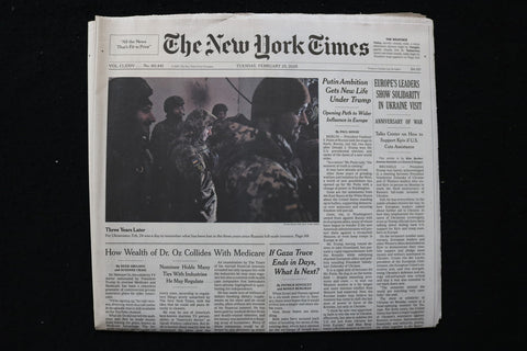 2025 FEBRUARY 25 NEW YORK TIMES - PUTIN AMBITION GETS NEW LIFE UNDER TRUMP