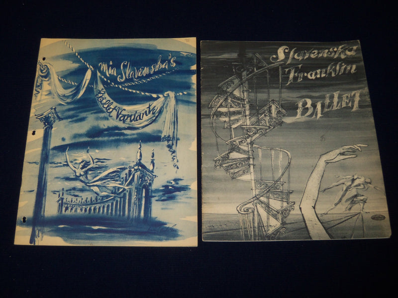 1950'S MIA SLAVENSKA BALLET PROGRAMS LOT OF 2 - GREAT PHOTOS - J 5036
