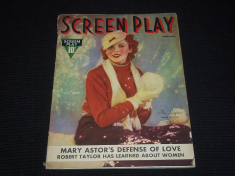 1937 FEBRUARY SCREEN PLAY MAGAZINE - IDA LUPINO COVER - E 12165
