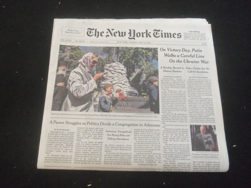 2022 MAY 10 NEW YORK TIMES - PUTIN WALKS A CAREFUL INE ON THE UKRAINE WAR