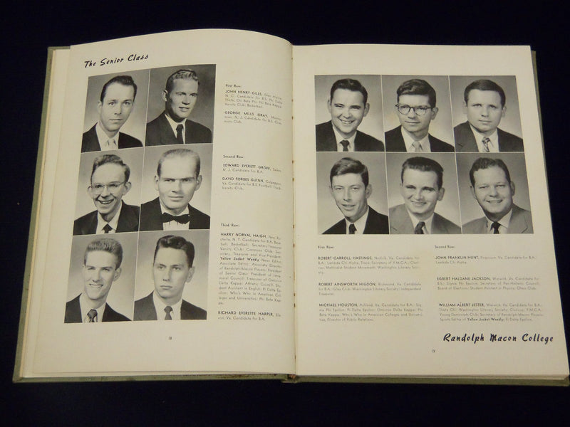 1955 THE YELLOW JACKET RANDOLPH-MACON COLLEGE YEARBOOK - ASHLAND VA - YB 747