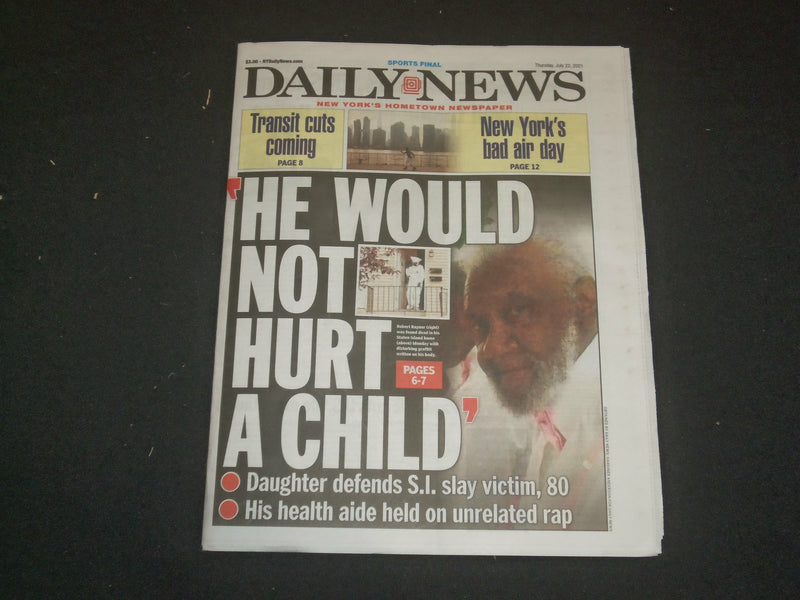 2021 JULY 22 NEW YORK DAILY NEWS NEWSPAPER - NYC TRANSIT CUTS COMING