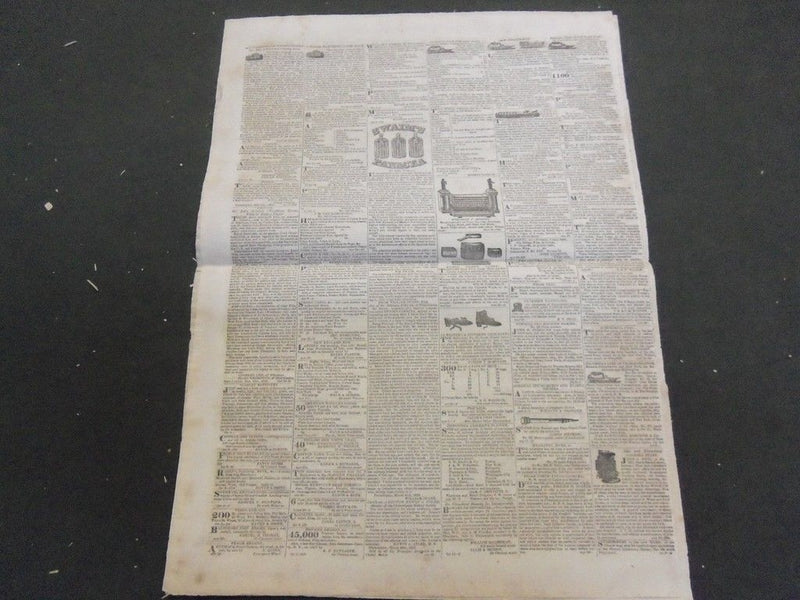 1828 THE NATIONAL GAZETTE NEWSPAPER LOT OF 14 - NICE ADVERTISEMENTS - NP 1444