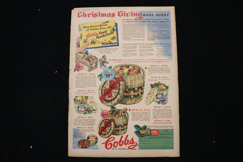 1949 NOVEMBER 6 CHICAGO SUNDAY TRIBUNE MAGAZINE - GIGI PERREAN COVER - E 26226