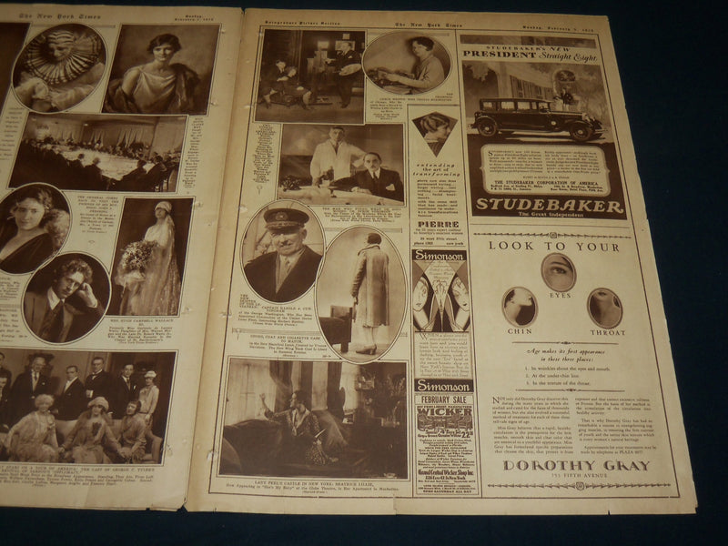 1928 FEBRUARY 5 NEW YORK TIMES PICTURE SECTION - LINBERGH-ROCKEFELLER - NT 9405